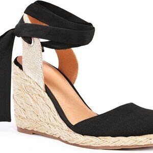 Women’s Lace Up Espadrille Wedges Platform Sandals Casual Summer Shoes